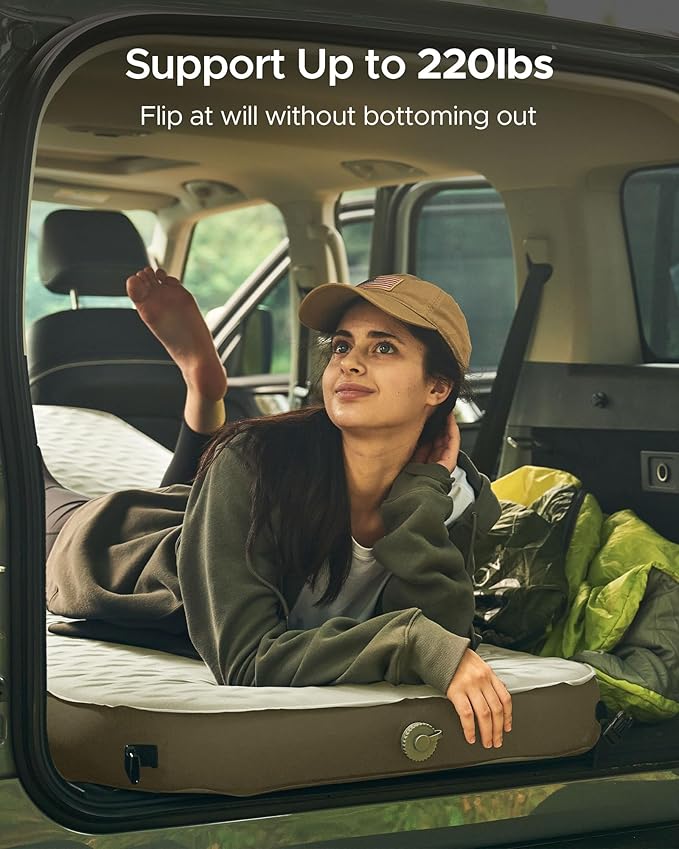 Acacia 4" Thick Self Inflating Sleeping Pad with Foam, Innovative Y-Shaped Telescopic Structure, Ultraportable Camping Air Mattress with Pump Sack, Easy Roll Up Sleep Bed for Travel Tent Car