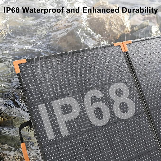 400W Bifacial Portable Solar Panel, 33V Lightweight Foldable Solar Charger for Power Station, IP68 Waterproof 23.5% High Efficiency with Adjustable Kickstands for Camping RVs Home Backup