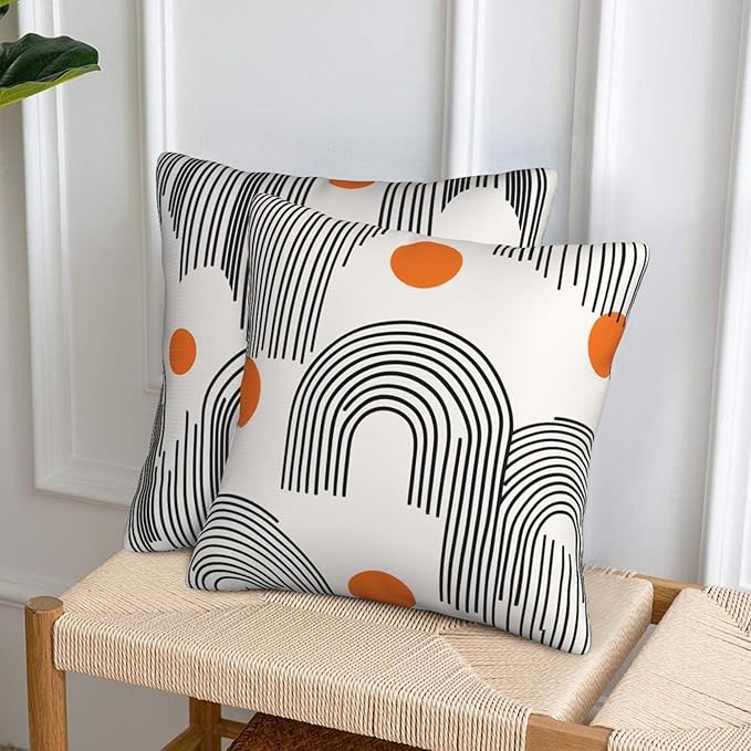 Mid Century Modern Throw Pillow Covers 18x18 inch Set of 2 Pillow Case Cushion Cover for Home Sofa Couch Living Room Car Decor