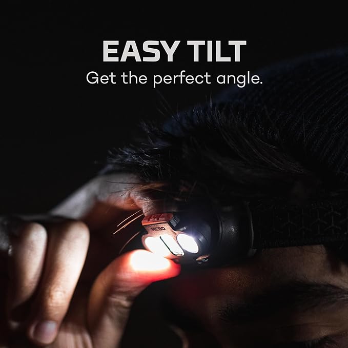 NEBO Einstein Powerful 1000 Lumen Headlamp with Flexpower, Compact Low-Profile Headlamp with 5 Light Modes, Black