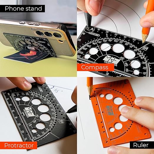 Designer – 15-in-1 Credit Card Multitool Ruler – Aluminium Wallet Multitool Card for Architects, Engineers & Designers – Pocket Multi Tool, Dual Scale, TSA Approved