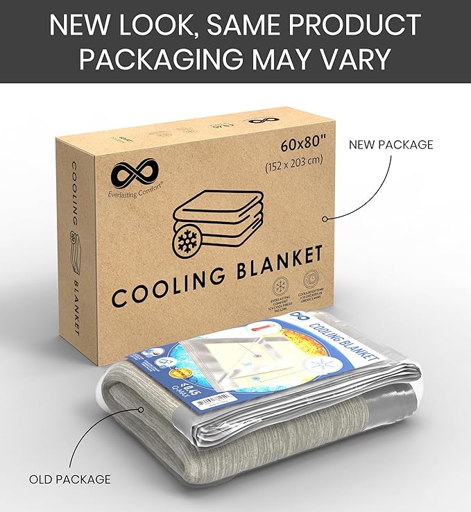 Everlasting Comfort Cooling Blanket for Hot Sleepers - Soft, Lightweight & Breathable Throw Blanket with Easy to Clean Material - Luxury Throws for Hot Flashes & Night Sweats (60"x80")