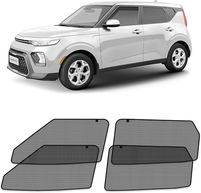 CLIM ART Magnetic Car Window Shades for Kia Soul 2020-2026 – Custom-Fit Sun Blocker Curtains, Side Window Covers, Essential Car Accessories for Camping, Baby, and Privacy Protection - MS0229