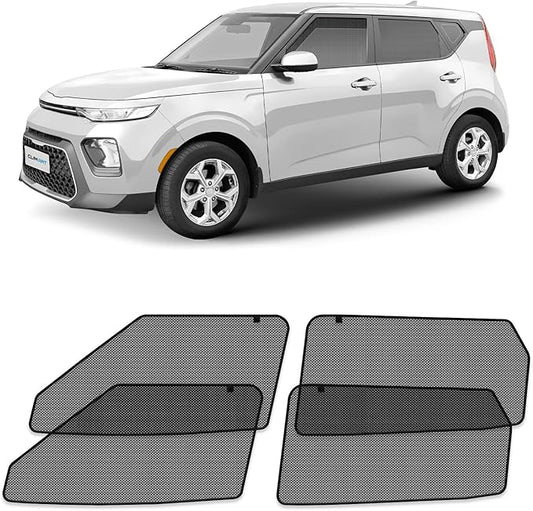 CLIM ART Magnetic Car Window Shades for Kia Soul 2020-2026 – Custom-Fit Sun Blocker Curtains, Side Window Covers, Essential Car Accessories for Camping, Baby and Privacy Protection - MS0075