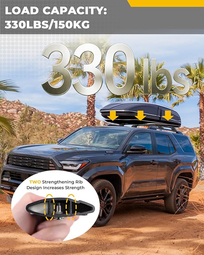 330LBS Lockable Cross Bars Roof Rack Fit for 2025 2026 Toyota 4Runner Aluminum Crossbars Cargo Bar Luggage Baggage Carrier Rooftop Accessories, for Storage Bag Kayak Snowboard Canoe Bike