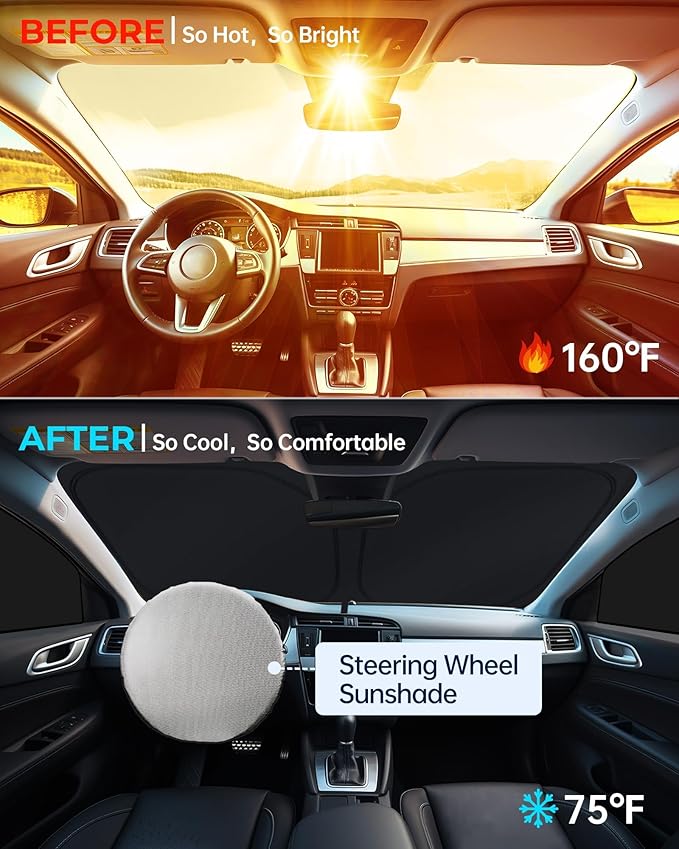 for Kia Telluride 2020-2025 Car Window Shades, 8pcs Privacy Sun Shade Set for Front Windshield Side and Rear Windows, Full Window Covers Keeps Vehicle Cool for Camping Napping