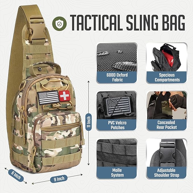 Monterra Survival Kit, 265 Pcs, Emergency Gear and Supplies, First Aid, Bug Out Go Bag, EDC, Molle System Backpack, Hiking, Camping, Outdoor Accessories, Hunting Gifts for Men.
