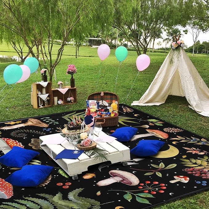 Supfitness Extra Large Picnic Blankets Waterproof Foldable (80 "x 80") Beach Blanket Waterproof Sandproof,3-Layer Thicking Mat Outdoor Packable Camping Blanket