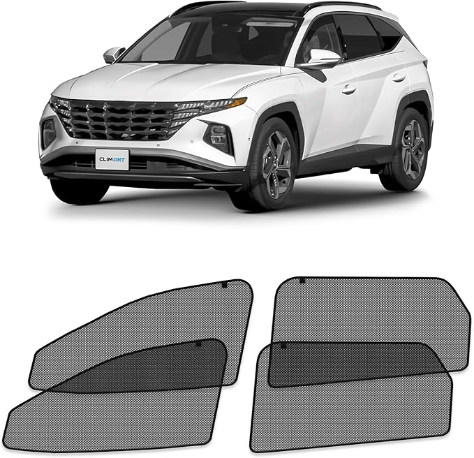 CLIM ART Magnetic Car Window Shades for Hyundai Tucson 2022-2026 – Custom-Fit Sun Blocker Curtains, Side Window Covers, Essential Car Accessories for Camping, Baby, and Privacy Protection - MS0259