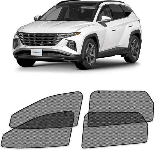 CLIM ART Magnetic Car Window Shades for Hyundai Tucson 2022-2026 – Custom-Fit Sun Blocker Curtains, Side Window Covers, Essential Car Accessories for Camping, Baby, and Privacy Protection - MS0259
