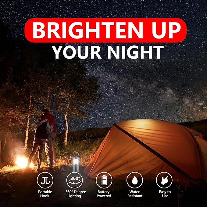 LED Camping Lantern ,Battery Powered Hanging Emergency Lantern for Camping Power Outages,4-Pack