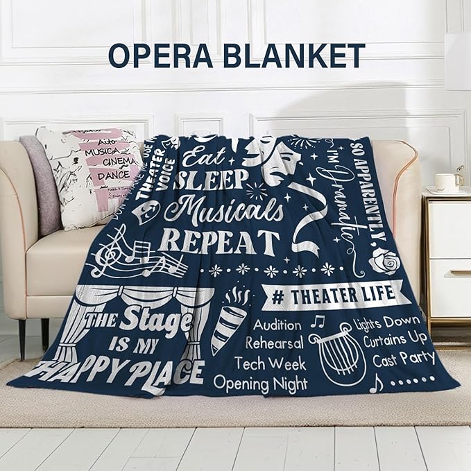 Broadway Blanket Gifts, Musical Theater Gifts for Lovers, Broadway Musical Gift for Theater, Christmas Birthday Gift Blanket for Women Men, 80" x 60"