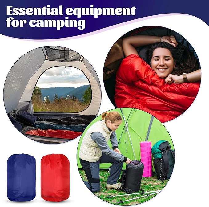 Macarrie 4 Pcs Bulk Sleeping Bags for Adults 0 Degree Waterproof Backpack Bags with Compression Sack for Backpacking, Camping, Hiking, Emergency Shelters