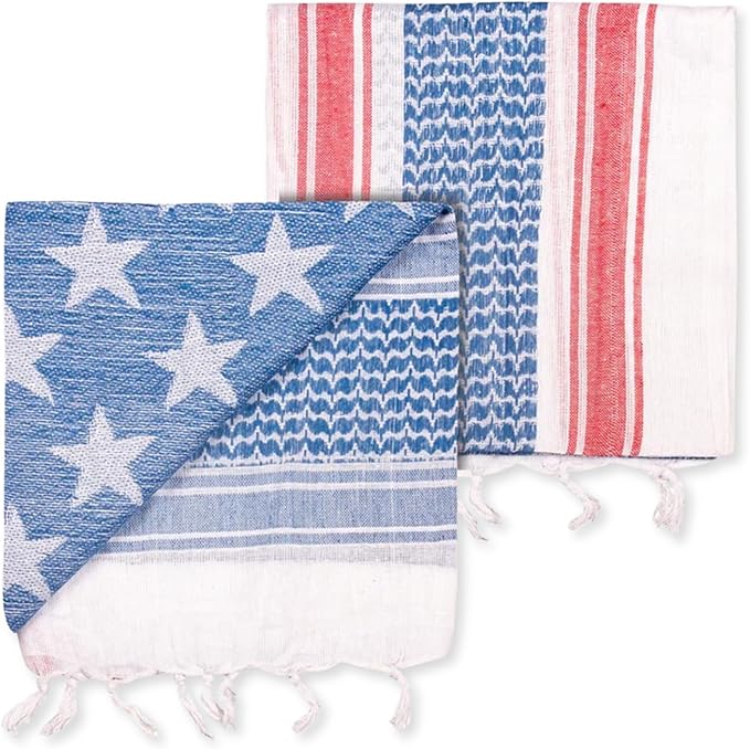 M MCGUIRE GEAR Shemagh Tactical Scarf, Middle Eastern Desert Hood, Bandana, Keffiyeh, Military Style, 100% Cotton, 42" x 42"
