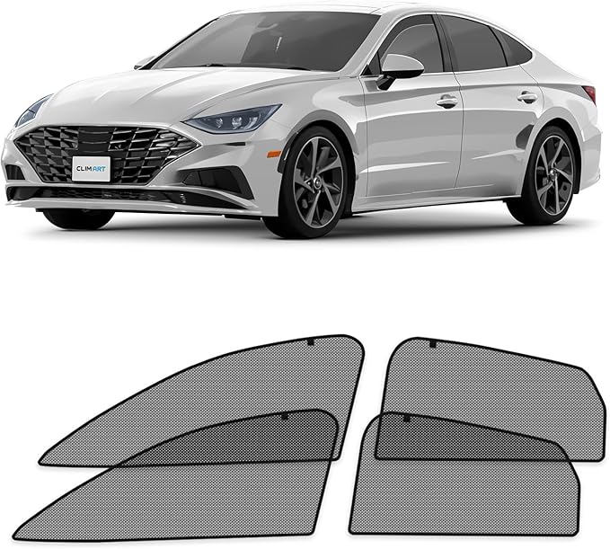 CLIM ART Magnetic Car Window Shades for Hyundai Sonata 2020-2026 – Custom-Fit Sun Blocker Curtains, Side Window Covers, Essential Car Accessories for Camping, Baby and Privacy Protection - MS0079