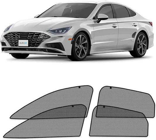 CLIM ART Magnetic Car Window Shades for Hyundai Sonata 2020-2026 – Custom-Fit Sun Blocker Curtains, Side Window Covers, Essential Car Accessories for Camping, Baby and Privacy Protection - MS0079
