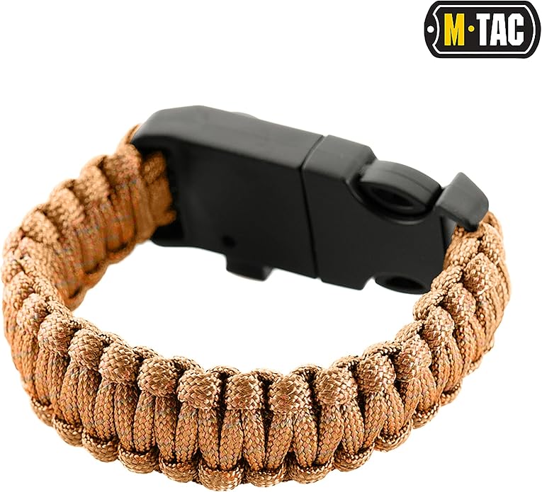 M-Tac Survival Paracord Bracelet - Cord 12 ft (144 Inch) - Tactical Emergency Cord Rope with Compass Whistle
