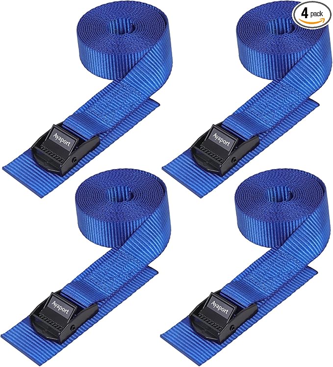 Ayaport Lashing Straps with Buckles Adjustable Cam Buckle Tie Down Cinch Strap for Packing Blue