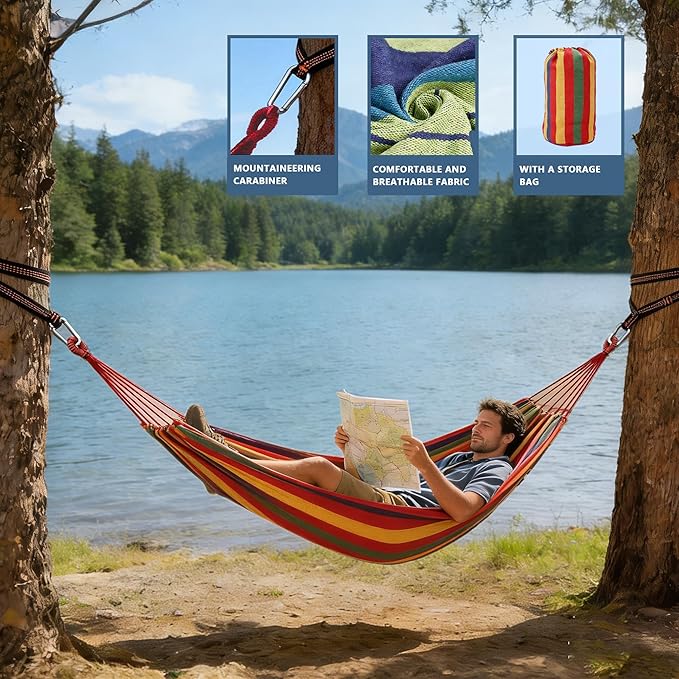 Outdoor amacas Garden Camping Hammock,Portable Hammock for Patio Yard Garden Backyard Porch Travel