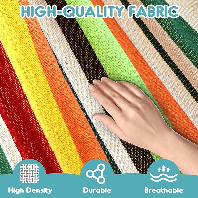 Anyoo Garden Cotton Hammock Comfortable Fabric Hammock with Spreader Bar Sturdy Hammocks Up to 450lbs Portable Lightweight Hammocks with Travel Bag for Camping Outdoor/Indoor Patio Backyard