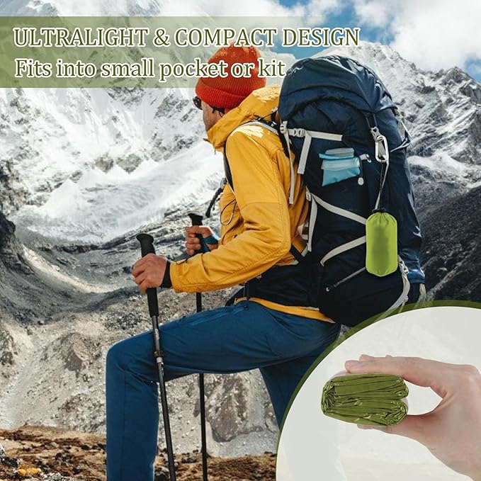 Emergency Sleeping Bag - Portable Emergency Blanket for Survival Gear, Thermal Bivy Sack with D-Type Buckle, Waterproof & Lightweight for Camping, Hiking, Outdoor (2/3/5 Pack)