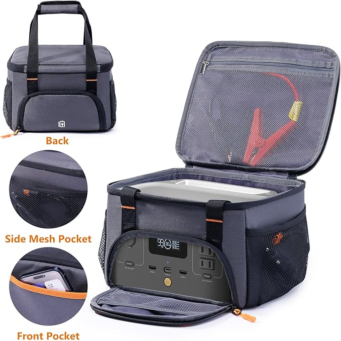 Heavy-Duty Portable Power Station Storage Case Compatible with Ecoflow RIVER 2 Solar Power Bank Carrying Case for Outdoor Camping Essentials Carrying Case Only