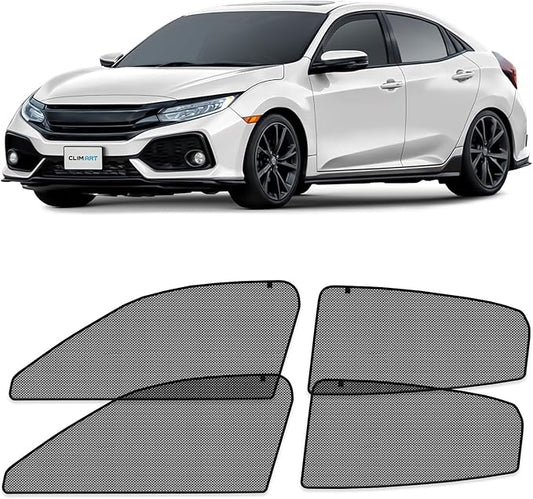 CLIM ART Magnetic Car Window Shades for Honda Civic 2016-2021 Hatchback –Custom-Fit Sun Blocker Curtains, Side Window Covers,Essential Car Accessories for Camping, Baby, and Privacy Protection- MS0242