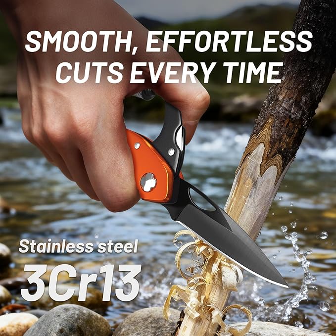 Carabiner Multitool 9-in-1 EDC Pocket Knife, Hexwrench, Saw, Screwdriver, Can Bottle Opener, Breaker, Buckle, Survival Gear for Camping Climbing, Gifts for Men Women, Stocking Stuffers