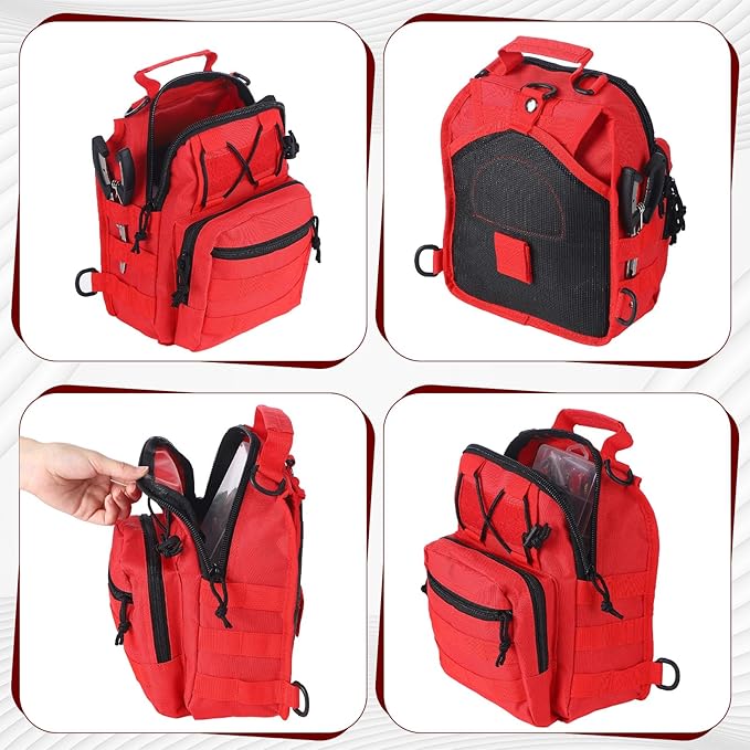 Sosation 134 Pcs Fishing Tool Fishing Tackle Box Kit and Equipment for Adults Beginner Gift, Hook Remover, Pliers Kit, Backpack Tackle Container Lures, Lip Gripper, Weigh Scale