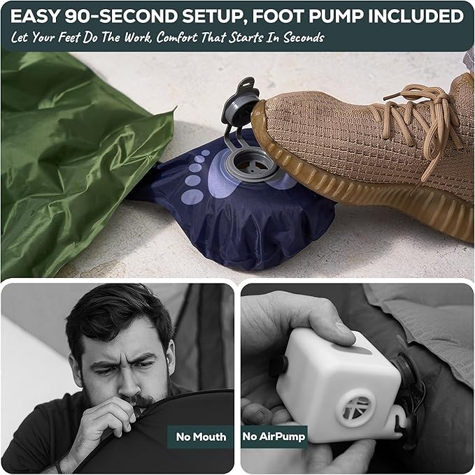 Gear Doctors® Ether 17.5oz Ultralight Camping Sleeping Pad – Backpacking Air Mattress – Camping Mattress Pad – Compact Inflatable Sleeping Mat for Backpacking, Comfortable Outdoor Hiking, Tent, Travel