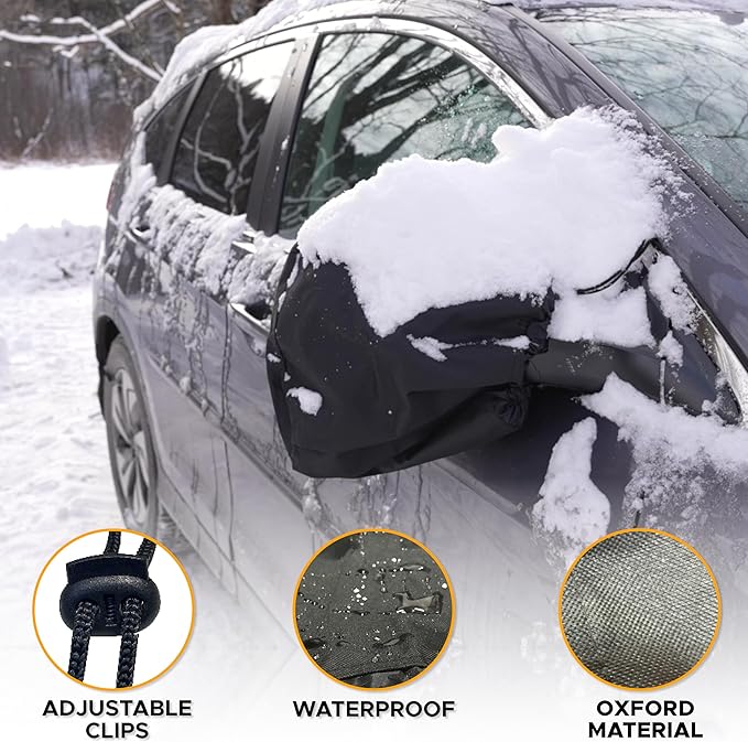 EcoNour Windshield Cover for Ice and Snow | Windshield Snow Cover with Side Mirror Cover & Wiper Protection | Oxford Fabric Winter Cover for Cars, SUVs, Trucks | Medium (69"x42")