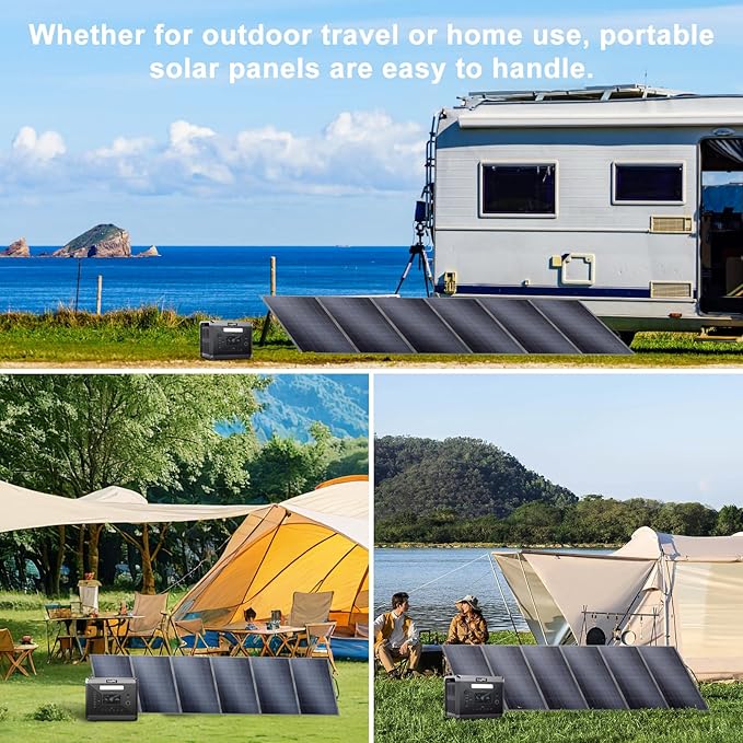 SolarPlay Q2501 Solar Generator with 400W Solar Panel, 2400W/2160Wh Large Capacity Portable Power Station, 4 AC Outlets (4800W Peak), Emergency Power Station for Home, Camping, Outdoor Battery Backup