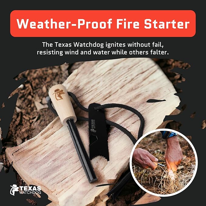 Ferro Rod Fire Starter Kit - Reliable Rod & Flint Steel for Camping Essentials, Durable Fire Rod Produces Hot Sparks, Quality Firestarter Rods for Survival
