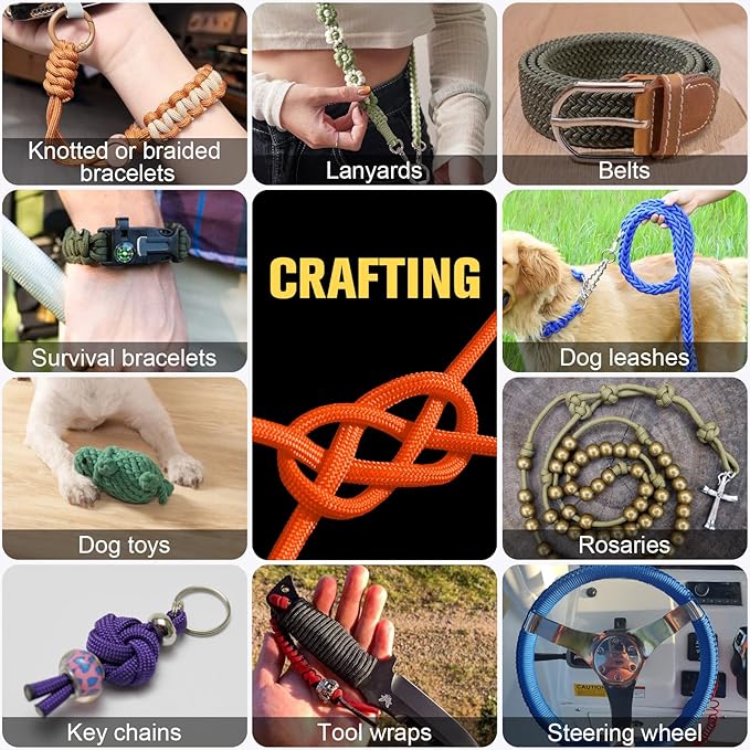 Paracord Rope 750 lb - 100ft 5/32" Parachute Cord 4MM 12-Strand para Cord - Heavy Duty Spool String for Survival,Camping Gear, Survival Bracelet, Clothesline - Orange