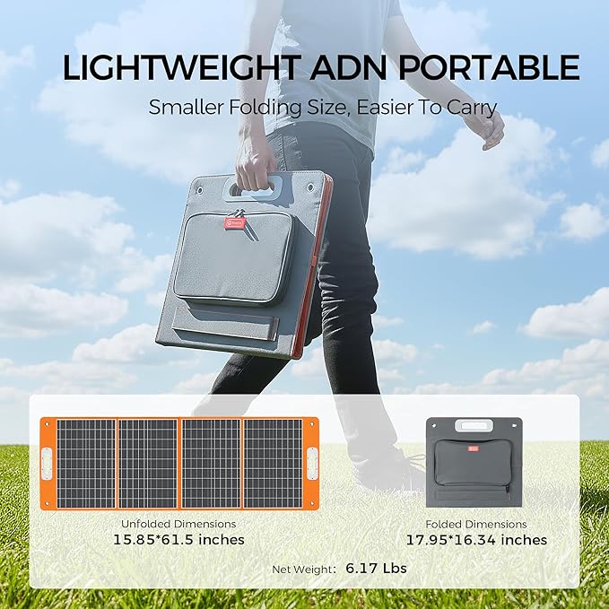 FF Flashfish 144.3Wh with Solar Panel 100W, Solar Generator 200W with AC/DC/USB/Type C/LED Lights, Backup Battery for Camping, Travel and Emergencies