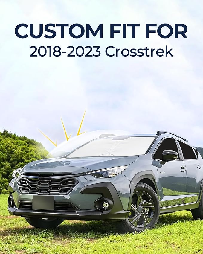 for Subaru Crosstrek 2018-2023 Car Window Shades, 8pcs Privacy Sun Shade Set for Front Windshield Side and Rear Windows, Full Window Covers Keeps Vehicle Cool for Camping Napping