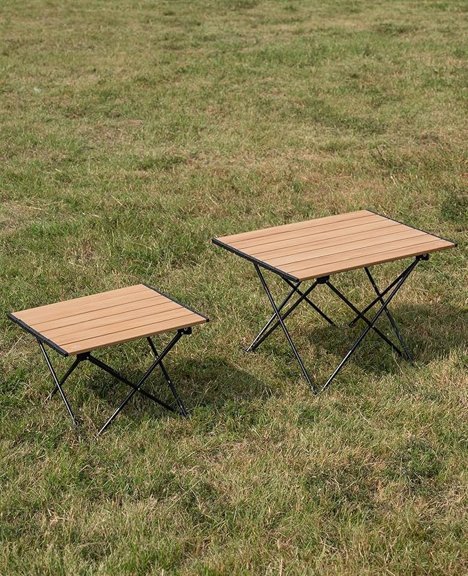 iClimb Ultralight Compact Camping Folding Table with Carry Bag (Nature- S)