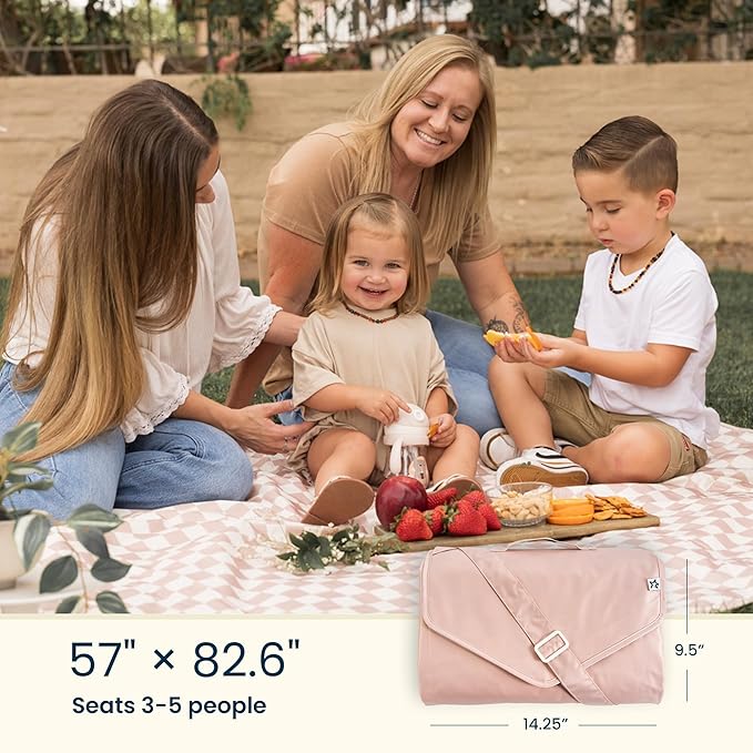 Tiny Twinkle Waterproof Picnic Blanket | 5'x7' 100% Recycled Polyester, Sandproof, Foldable & Portable for Beach, Camping, Travel (Boho Rainbow)