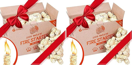 Zorestar Fire Starters XXL 200 pc - Firelighters for Indoor and Outdoor Use, Compatible with Solo Stove, Green Egg and Other Grills and BBQs - Box of 100% Waterproof Firestarters (Pack of 2)
