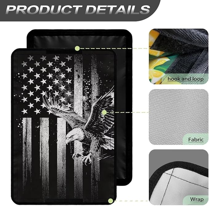 American Flag Eagle Pattern Rv Door Window Shade Cover Privacy Screen Door Curtains for Rv Door Window, Camper Window Shades for Travel Trailer Motor Home
