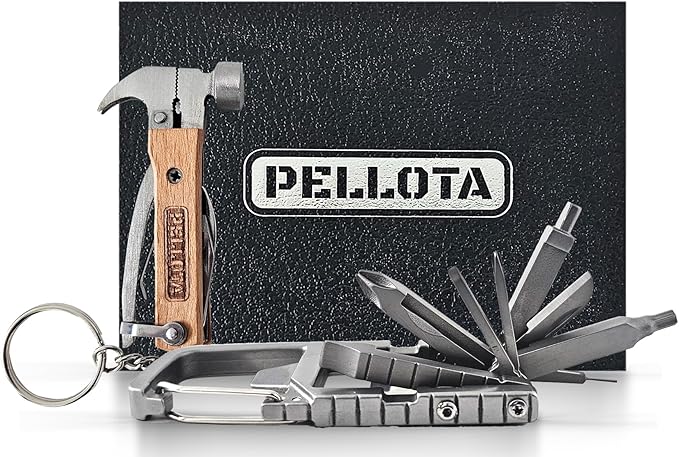 Multi Tool Prizes [17-in-2] for Adults - Multi Tool for Men, Multitool, Small Hammer, Small Tools, Hammer Multitool, Gifts for Men, Dad, Husband, Camping, Bottle opener, retrieve card pin