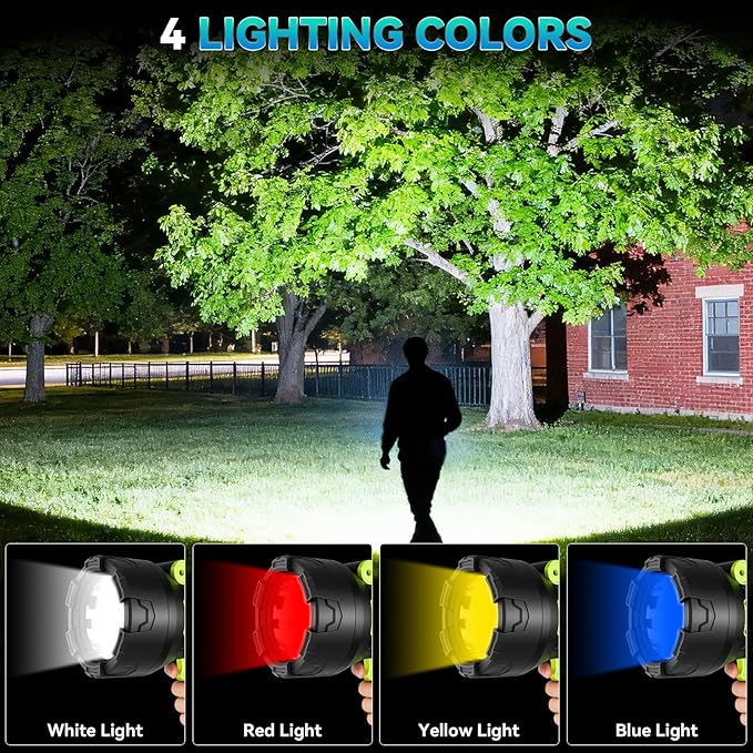 Rechargeable Spotlight，2000000 Lumens Super Bright LED SpotLights Flashlight, 10000ɱAh Spot Lights Long Runtime Waterproof ，Spot Light Outdoor Handheld with Cob Light & Foldable Tripod for Camping