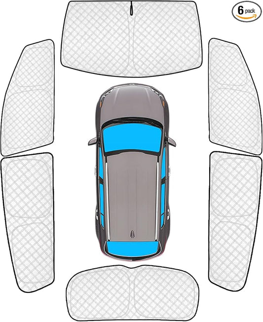 KMF 6pcs Thicken Sun Shades for KIA Sportage 2017-2022 Accessories, Custom Fit Full Car Window Covers for Windshield Side Rear, UV Block and Privacy Blackout for Camping Outdoor