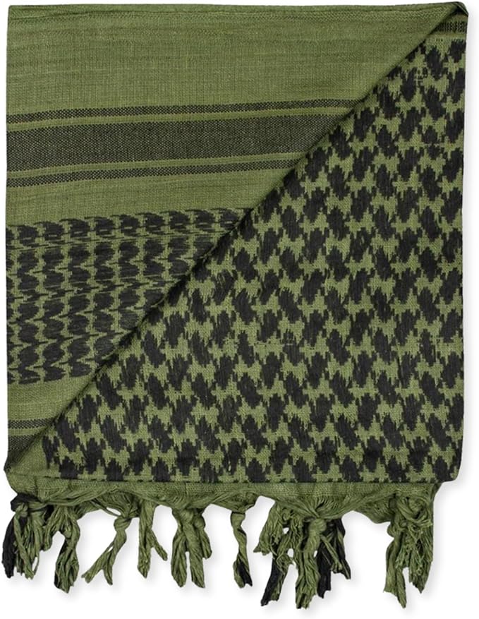 M MCGUIRE GEAR Shemagh Tactical Scarf, Middle Eastern Desert Hood, Bandana, Keffiyeh, Military Style, 100% Cotton, 42" x 42"