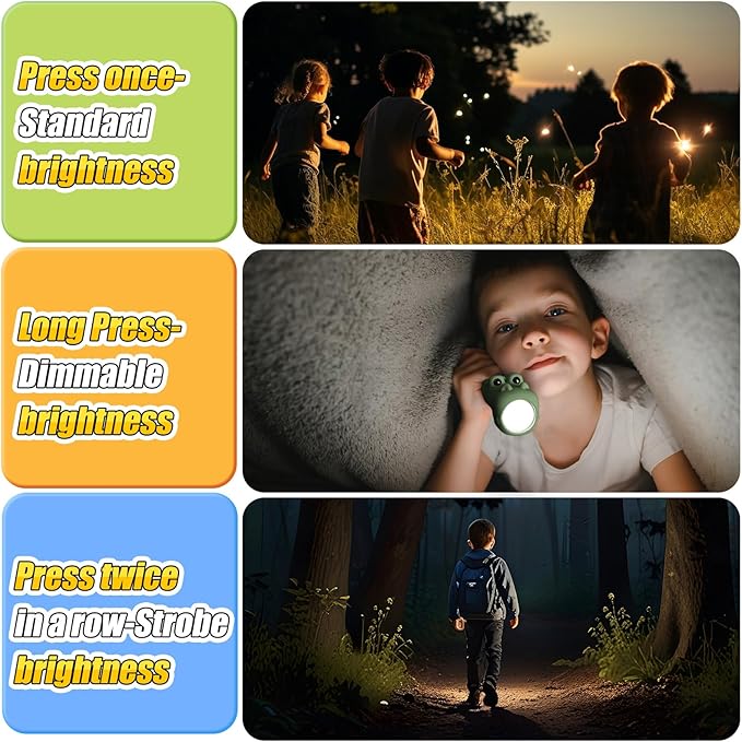 Rechargeable Kid's Flashlight, LED Kid Flashlight for Boys and Girls, Pink Unicorn for 4-6 Year Old Girls and Boys, Camping and Outdoor Exploration, Birthday Gift (Crocodile+Unicorn)
