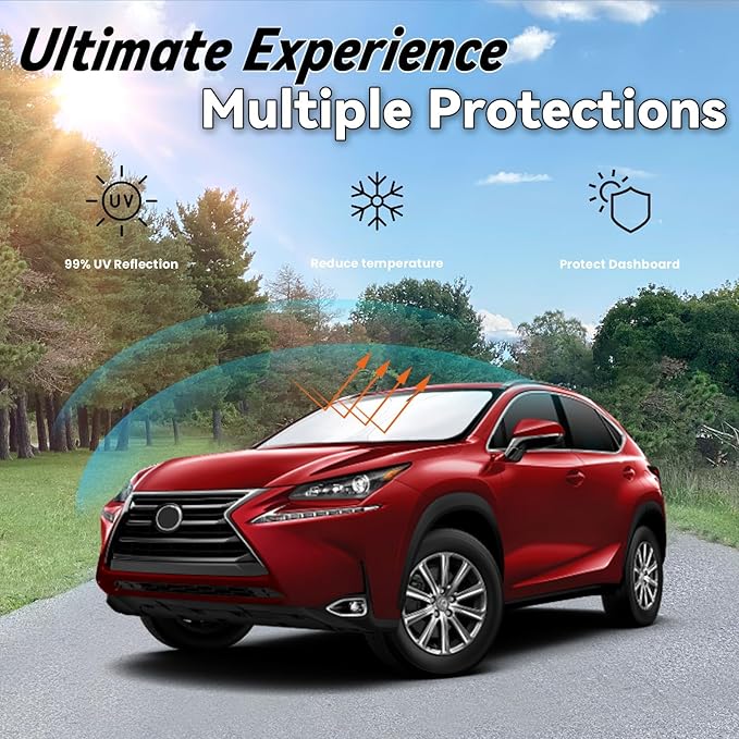Windshield Sun Shade for Lexus NX 2022-2026 - Car Front Window Sun Visor & Heat Shield Accessories | 240T Blocks UV Rays Sunshade