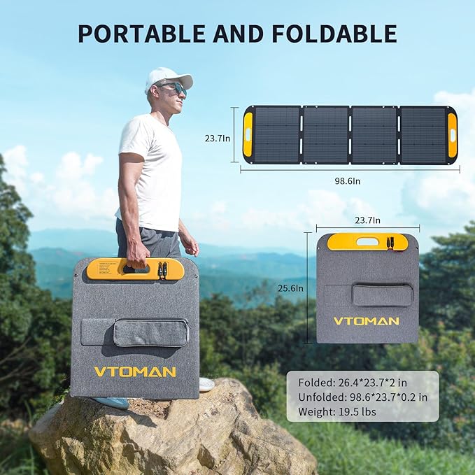 VTOMAN FlashSpeed 2400 Portable Power Station With 200WPro solar panel, 1408Wh LiFePO4 (LFP) Battery, Full Charge in 58 Min,2400W(Peak 3200W) Solar Generator for Home Backup Power, Camping & RVs