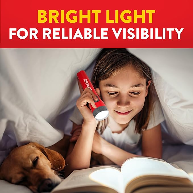Eveready LED Flashlight Bright Reliable Flashlights for General Purpose, Great for Camping, Car, Emergency Storm Power Outage Handheld Flashlight (Batteries Included)
