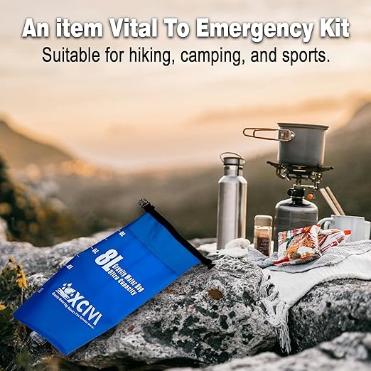 xcivi 8L Gravity Water Bag Compatible with Membrane Solutions Straw and Other Water Filter Straw, 8L Water Bag for Camping, Traveling, Backpacking, Hiking, Foldable & Hangable 2 Gal Bag