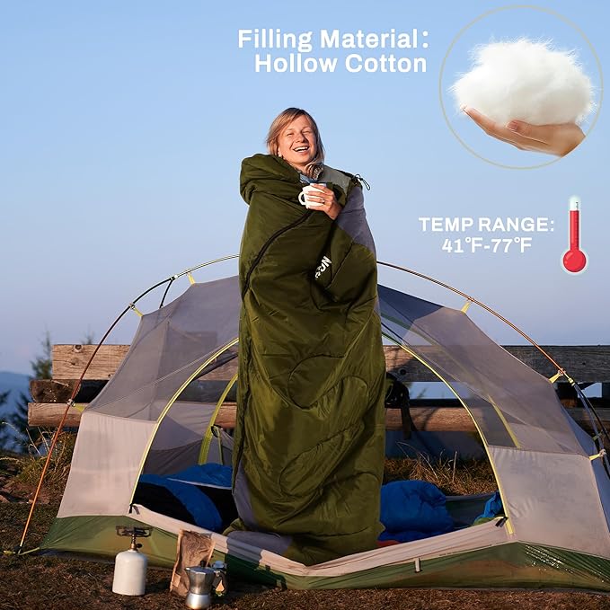 Elevon Sleeping Bag for Adults Teens Kids Cold Warm Weather, Portable Waterproof & Lightweight, Compact with Compression Sack, for 3-4 Seasons Camping, Backpacking, Hiking, Travel, Indoors Outdoors